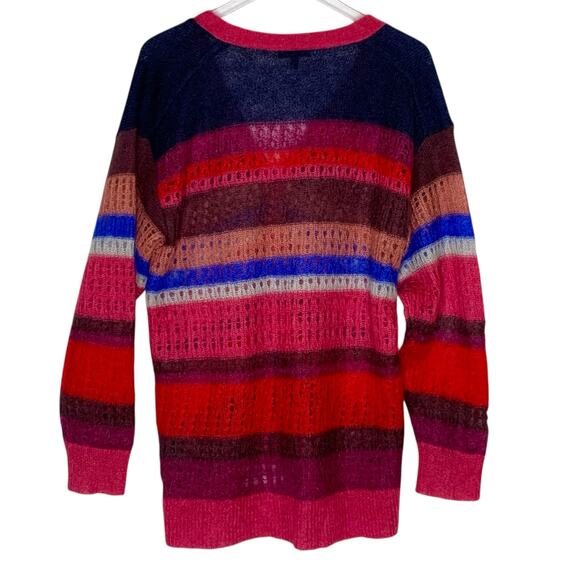 Rag & Bone M Nassau Mohair Silk Blend Cardigan Striped V Neck Multicolor - Picture 3 of 11